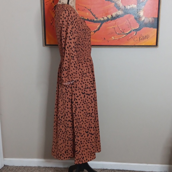 Polagram Animal Print Midi Dress Size Large - Picture 2 of 10